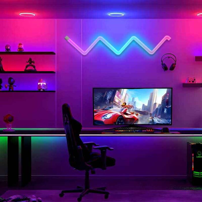 Kit 8 barres lumineuses intelligentes 24W  RGBIC 16,7M couleurs Synchronisé avec la Musique.